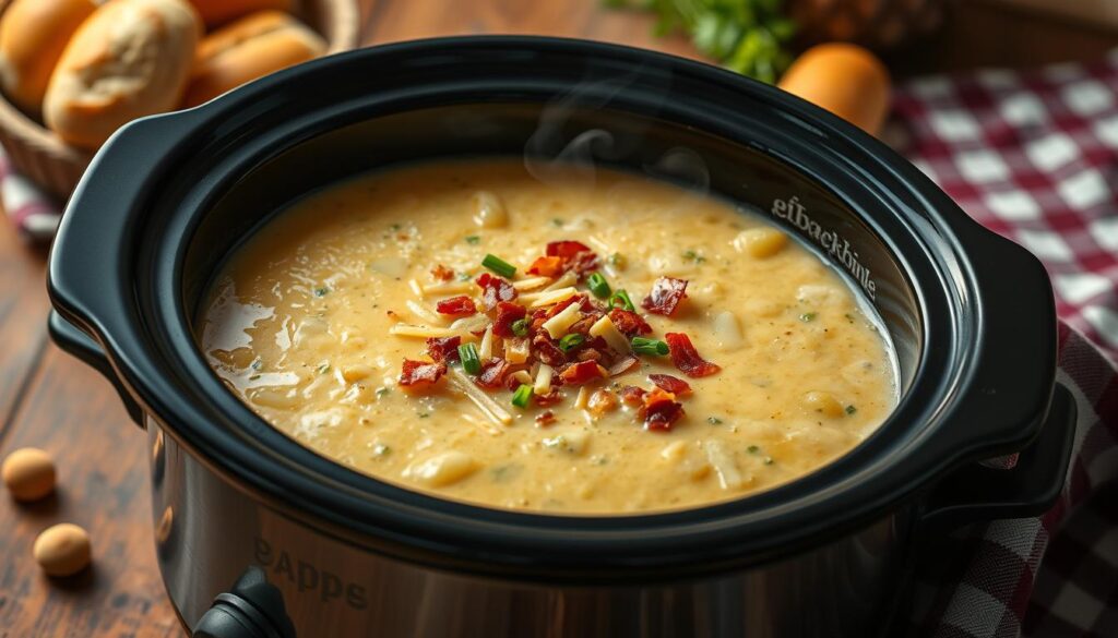 Crockpot Potato Broccoli Cheddar Soup